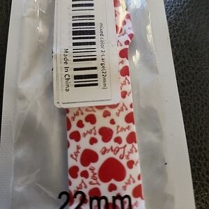 Red and White Love Pattern Watch Band